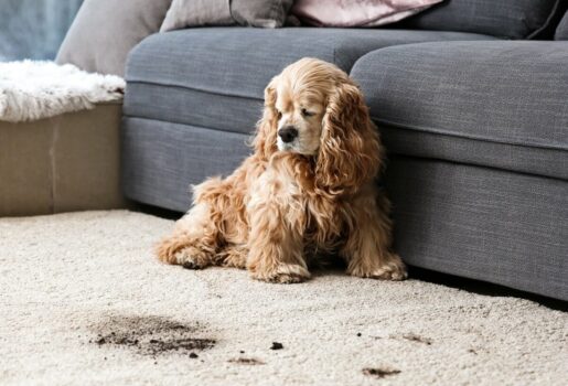 dog dirty carpet
